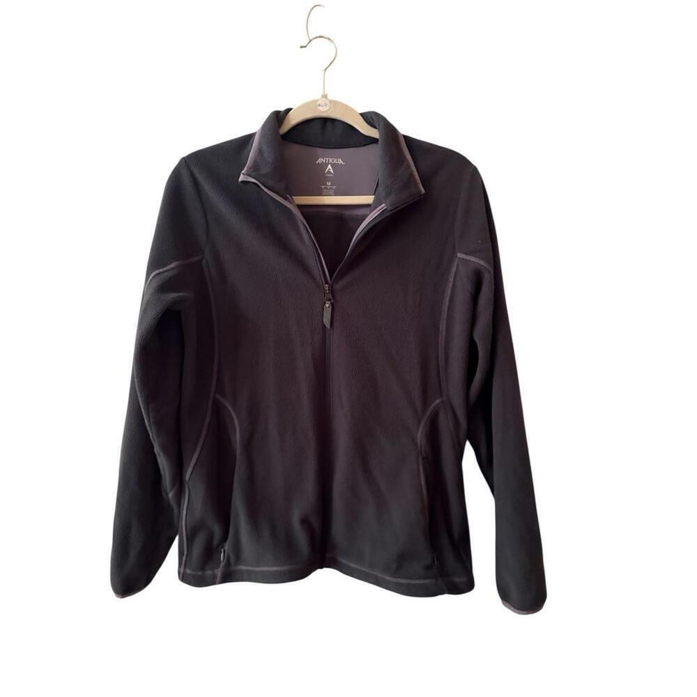 Antigua Forest Green Full Zip Fleece Jacket Sz. M - Picture 1 of 4